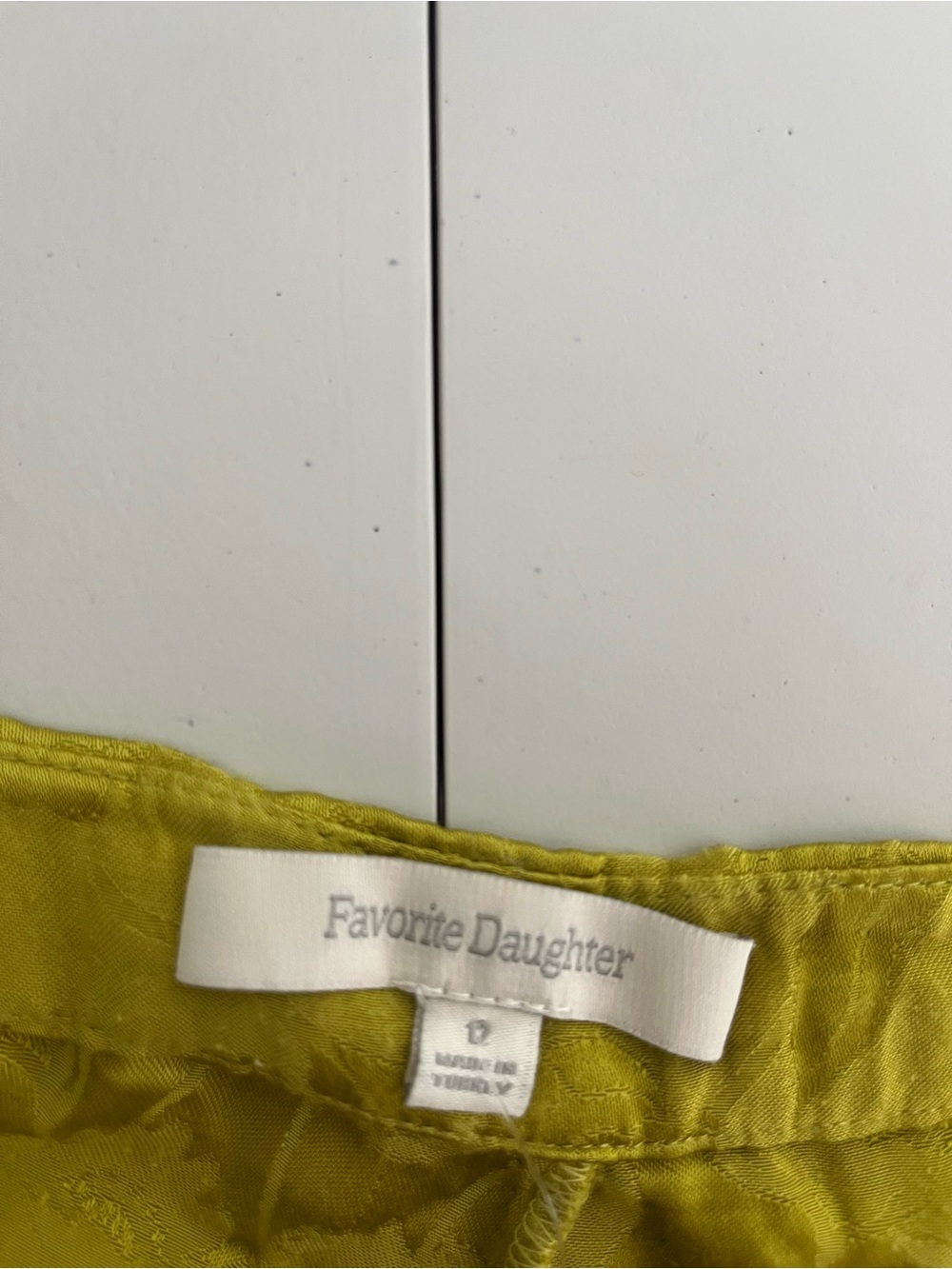 Favorite Daughter Satin Jacquard Wide Leg Friday Wide Leg Pant Lime 12 Persephon - Picture 17 of 17